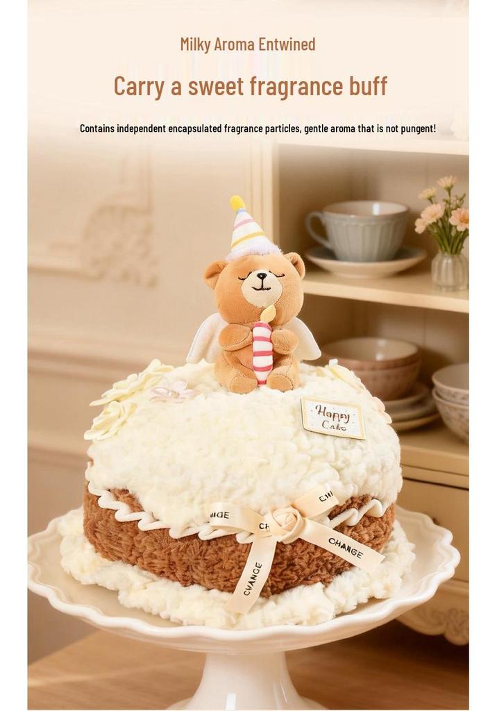 Birthday Cake Bear Plush Toy - Cute Creative Doll & Cushion Gift