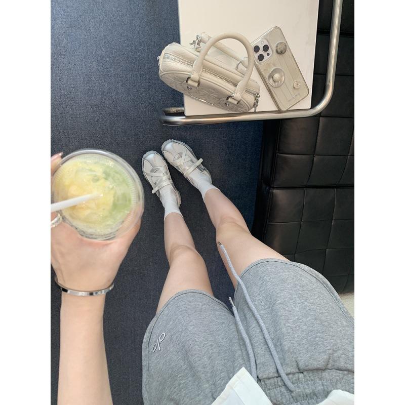 Cowhide~ Grape Ma Same Height Increase 5cm Ballet Style Cross Belt Splicing Versatile Platform German Training Shoes Women's Casual Shoes