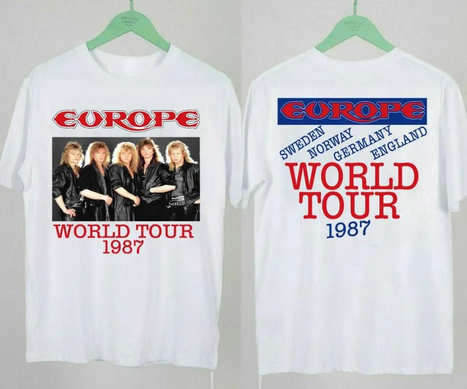 EUROPE World Tour The Final Countdown 1987 T-Shirt, Europe Band Tour 1987 T-Shir Unisex T-Shirt S