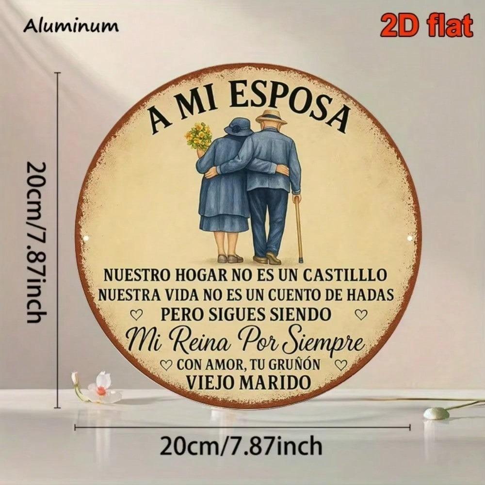 Vintage Mi Esposa Tin Sign Bilingual Spanish English Wall Art Rustic Home Decor Plaque For Wife