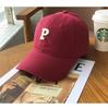 Korean Style Letter Baseball Cap Women Big Head Circumference Cap Simple Soft Top Sun Hat Men