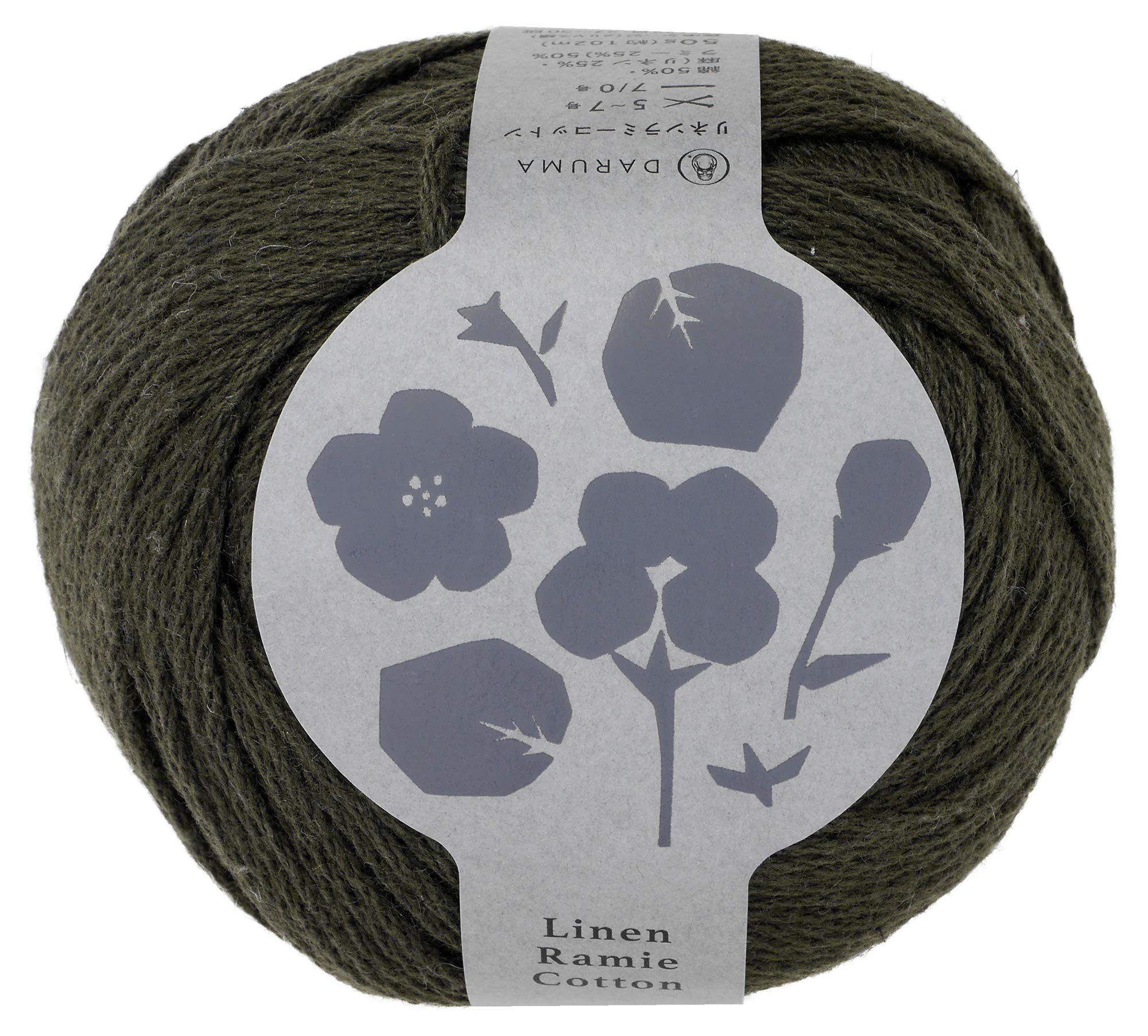 

Пряжа Yokota DARUMA Лен Рами Хлопок Средней Толщины Зеленый 50г 102м Набор из 5 мотков 4180 Цв.4 Прибл. зелёный