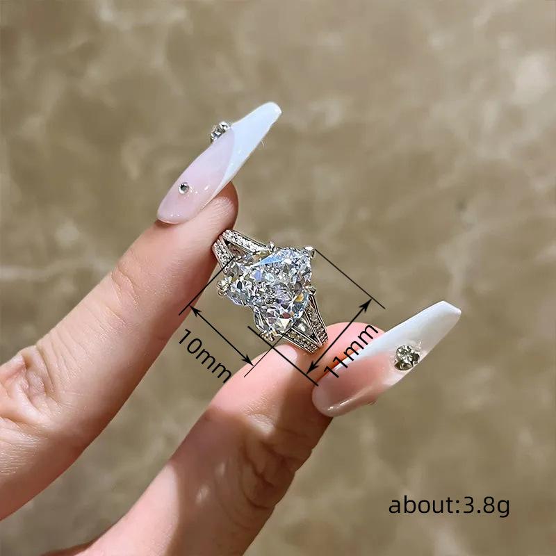 Lindon Classic Copper Alloy Zircon Ring Ladies Jewelry Wedding Promise Party Gift