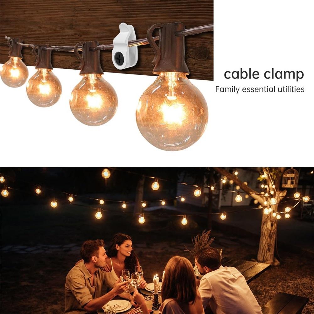 100-Pack String Light Hooks With Screws – White/Black Screw Hooks For Christmas Lights, Fairy Lights – Indoor/Outdoor, 10 Lbs Capacity