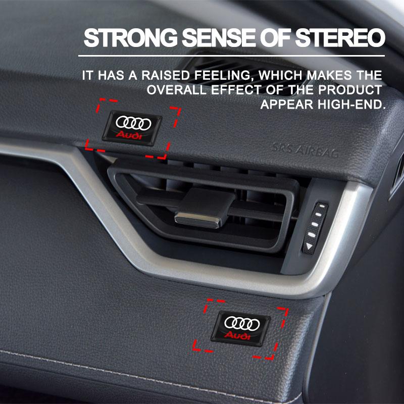 Car Styling 3D Epoxy Car Steering Wheel Dashboard Decoration Stickers For Audi A7 A8 A3 A4 A5 A6 TT Q3 Q5 Q7 A1 B5 B6 B7 B8 B9 8P C6 C5 C7