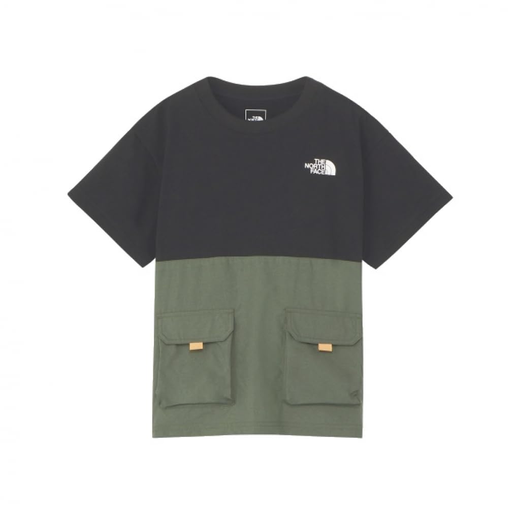 The North Face Adventure Size 140 Tee, Black/Time Green,