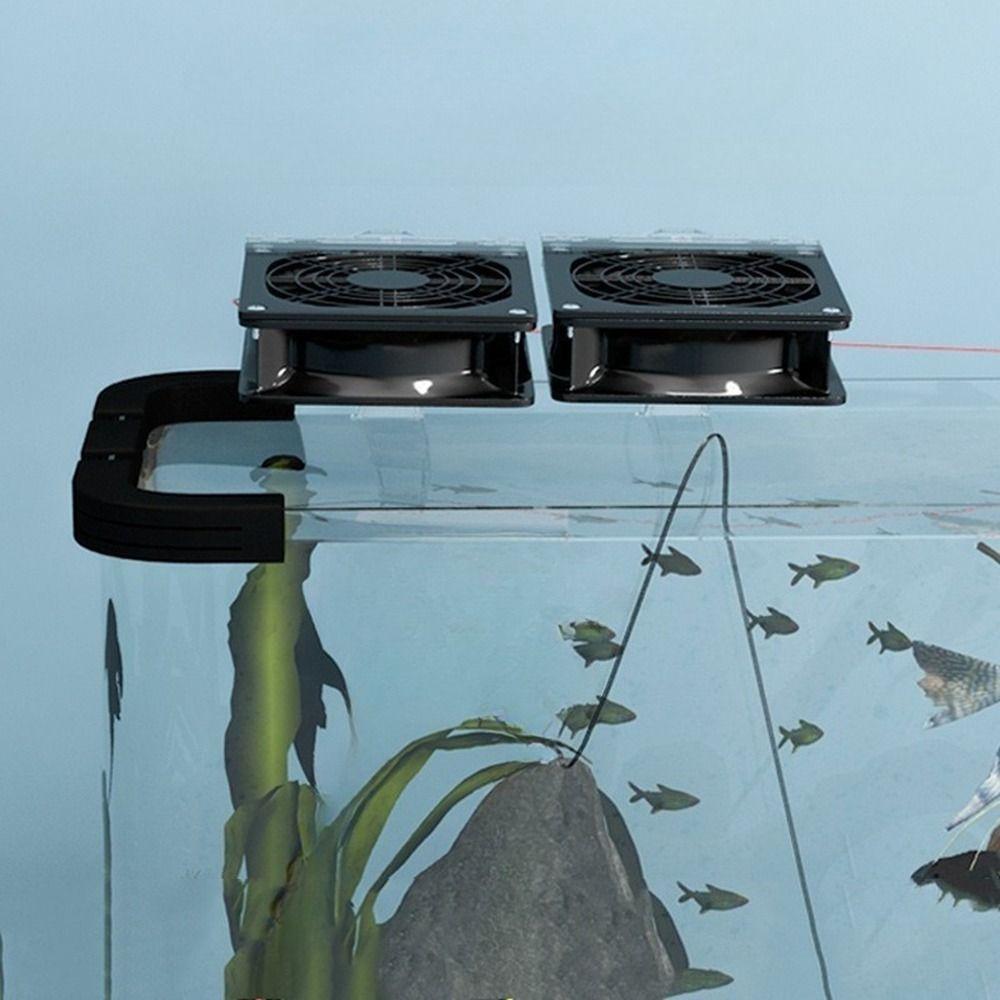 1Pcs Adjustable Angle Aquarium Chiller Fan Fish Tank Fan for Fish Tank Fishbowl Aquatic Pet Cooling