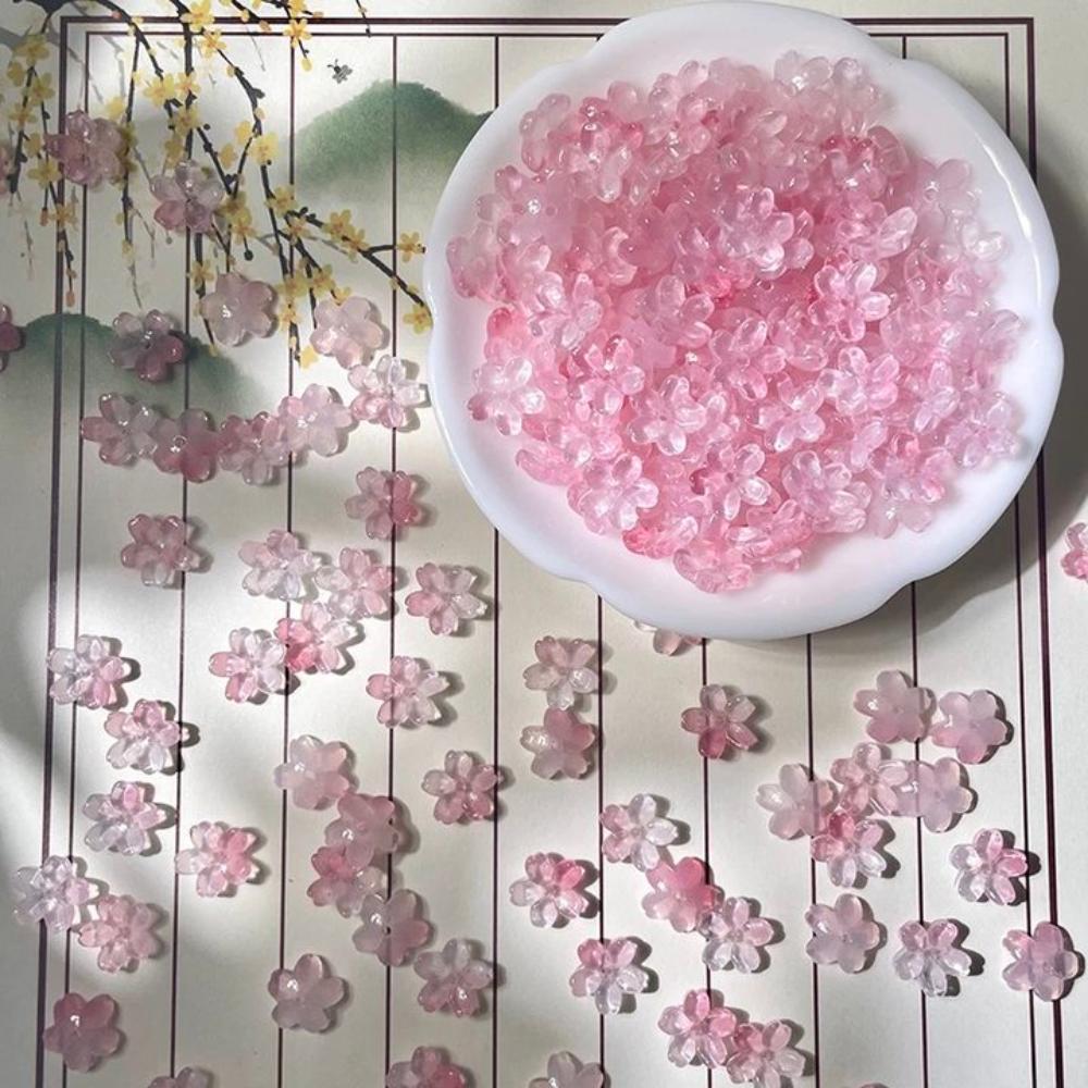 100pcs Transparent Oriental Cherry Beads Gradient Color Jewelry Making Material DIY Accessories