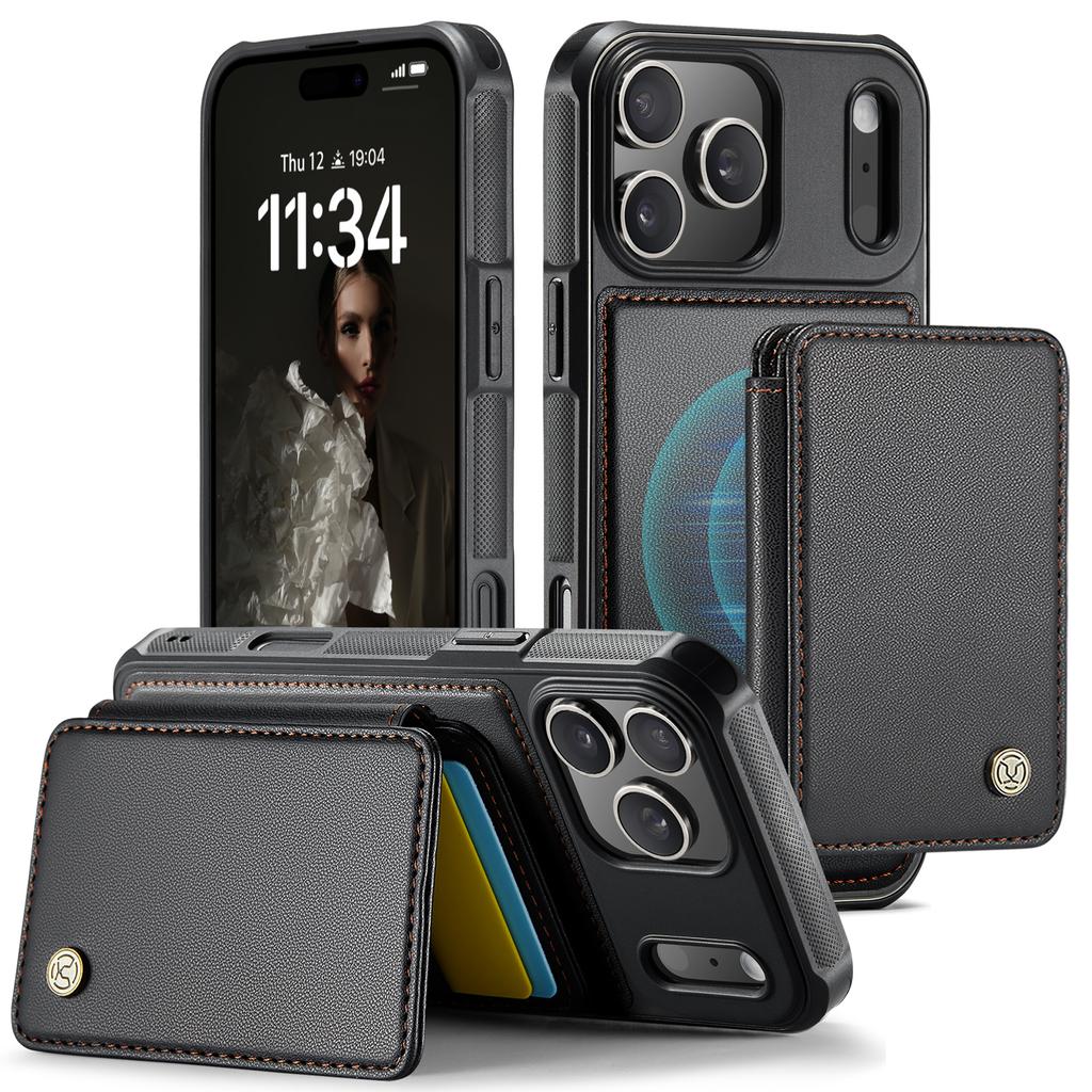 2 in 1 Detachable Business Magnetic Leather Wallet Solt Case  For iPhone 17 Pro Max 16 15 14 13 12 11 Plus 17air kickstand Cover