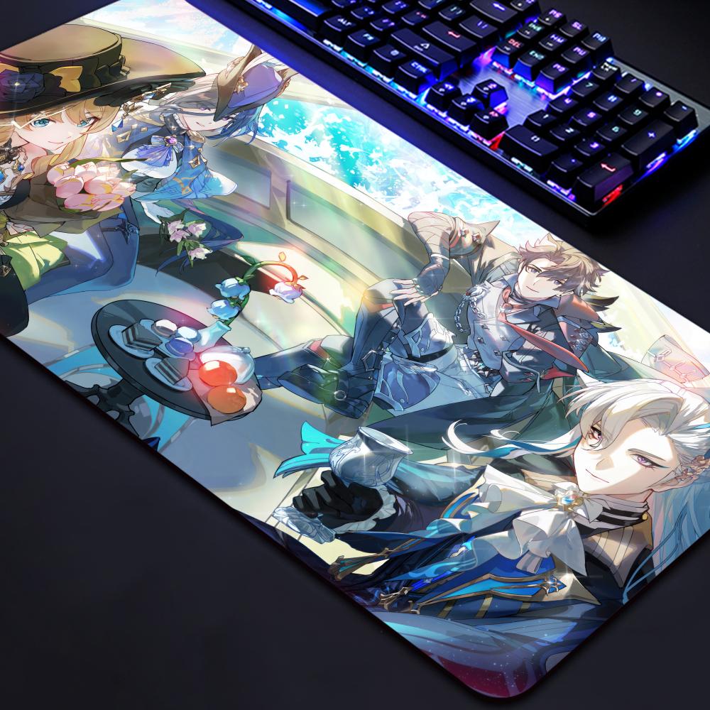 Navia Genshin Impact Anime Girl Mousepad Large Gaming Mouse Pad LockEdge Thickened Computer Keyboard Table Desk Mat