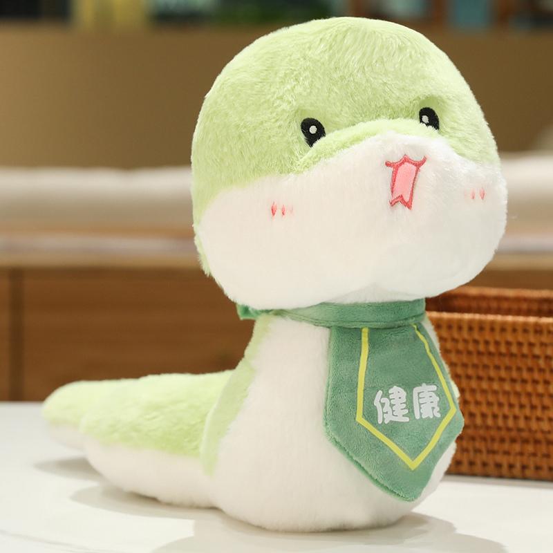 New Year Cartoon Lucky Snake Animals Plush Figure Dolls Soft Pillow Toys Wear Lion Clothes Funny Christmas New Year Gift