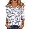 3/4 Length Sleeve Womens Tops Summer Trendy  V-Neck Blouses Dressy Casual  T-Shirt Summer Outfits Beach Vacation