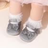 2025 Girls' Velvet Bow Princess Walker Shoes - Soft Sole, Korean Style 