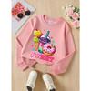 European sizes Girls' Sweatshirts, Kids Girls' Crew Neck Fashion Top, "Sweet Ice Cream Donut Drink" Patterned Sweatshirt for Everyday Casual Wear