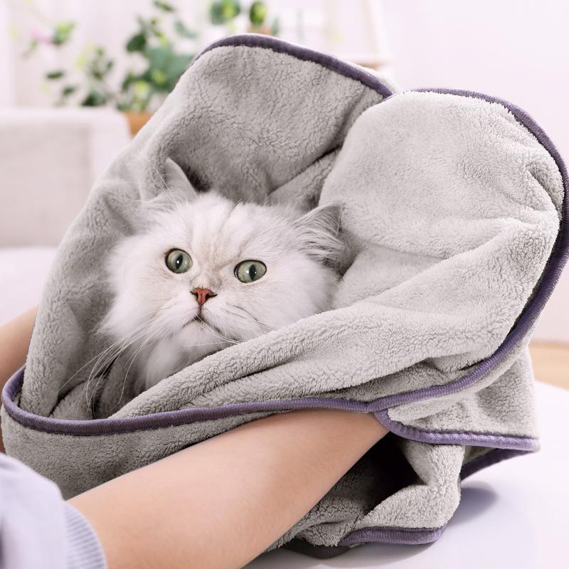 HOOPET Cat Blanket Pet Accessories Cat Soft Dog Bathrobe Towel Quick Dry Pet Blanket for Cat Cleaning Towel Pet Supplies