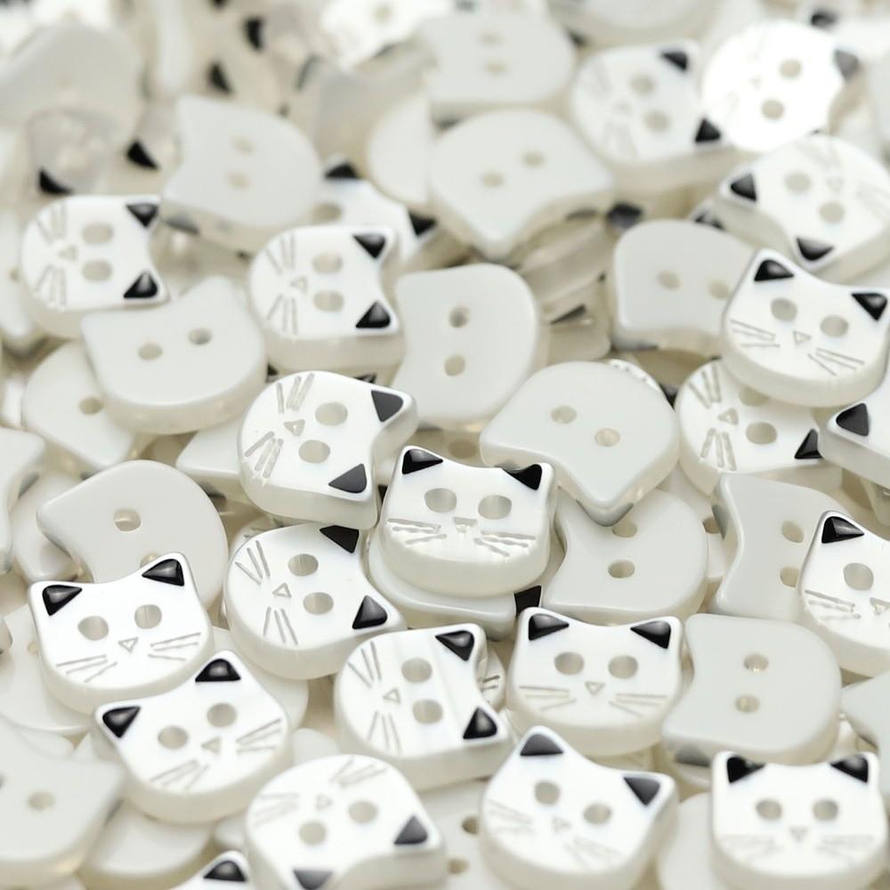 40pcs Cute Resin Cat Buttons 12mm Kitten Head Buttons Fashionable Kitty Buttons  Cardigan Sweater