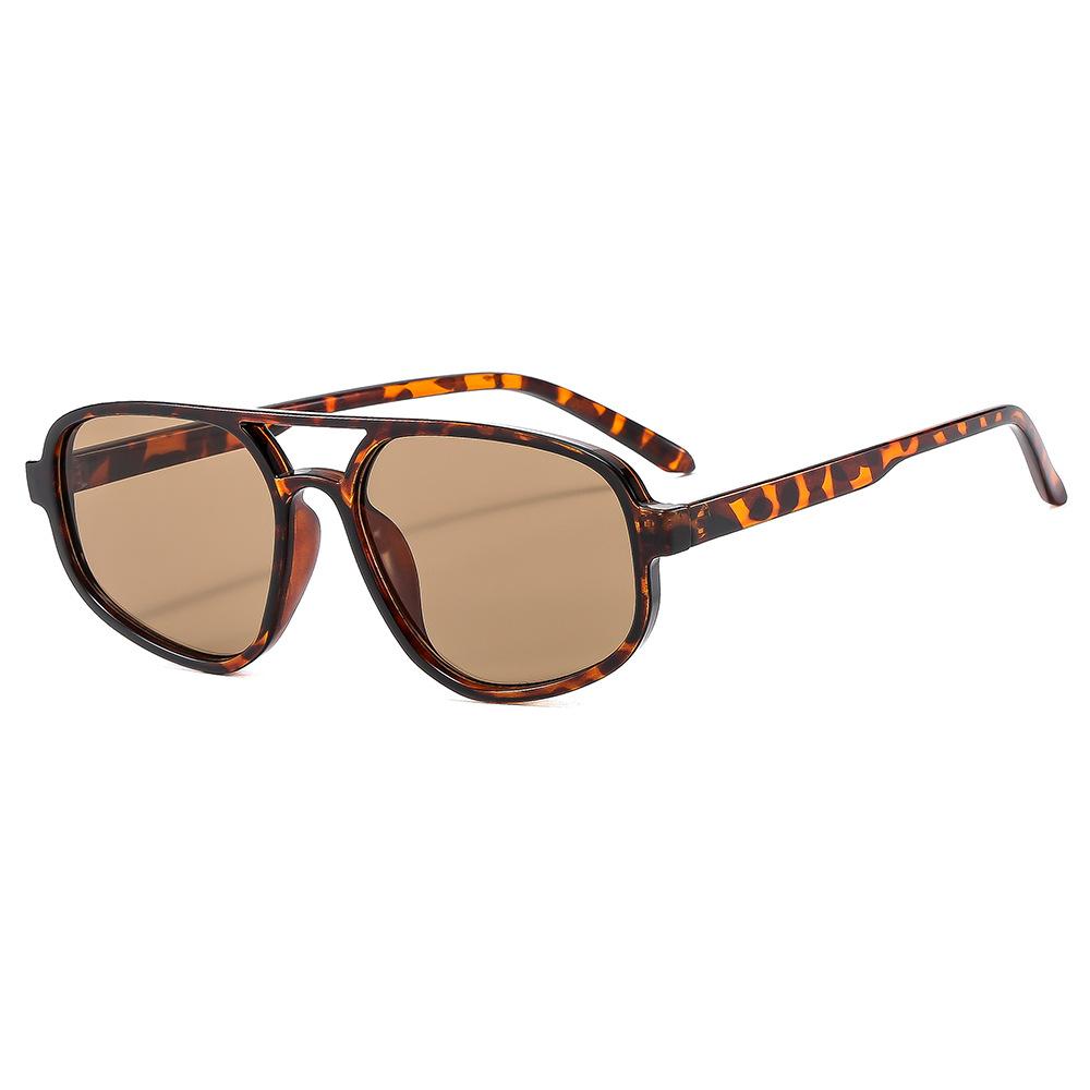 Double Beam Pilot Sunglasses Men'S Uv Protection Glasses Trendy Sunglasses Women