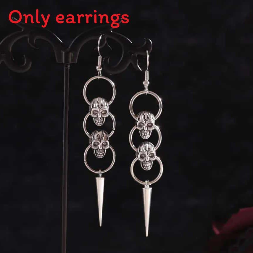 Unique Skull Drop Earrings Alloy Punk Jewelry For Womens Accessories
