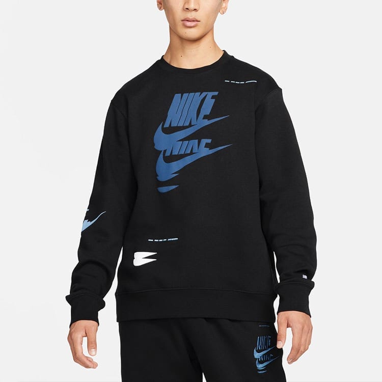 Nike Sportswear Essentials Sweatshirts Men's Black Crew Neck Thickened Regular DM6876-010