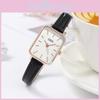 Womens Minimalist Square Quartz Watch With Leather Strap For Casual Office Wear