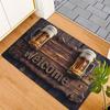 2D Retro Cozy Beer Welcome Theme Outdoor Door Mat, Flannel Material, Thick Plush with Sponge 1.02cm