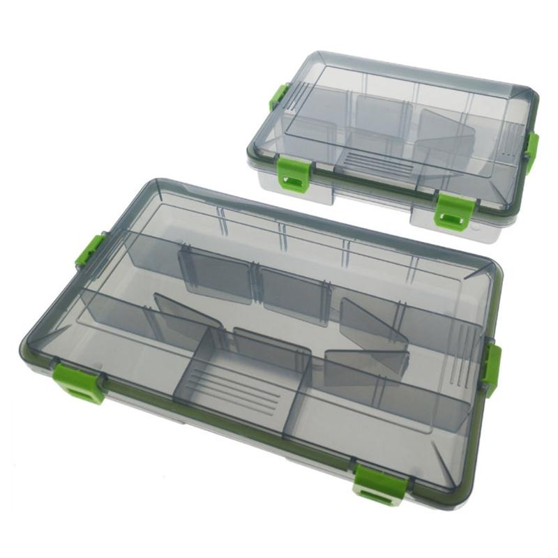 Wasserdichte Angelzubehör-Organizerbox Tackle-Einsatzbox mit verstellbaren Einsätzen Transparente Aufbewahrungsbox für Angelköder