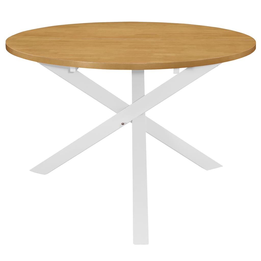 Vidaxl Dining Table, White, 120X75 Cm, Mdf