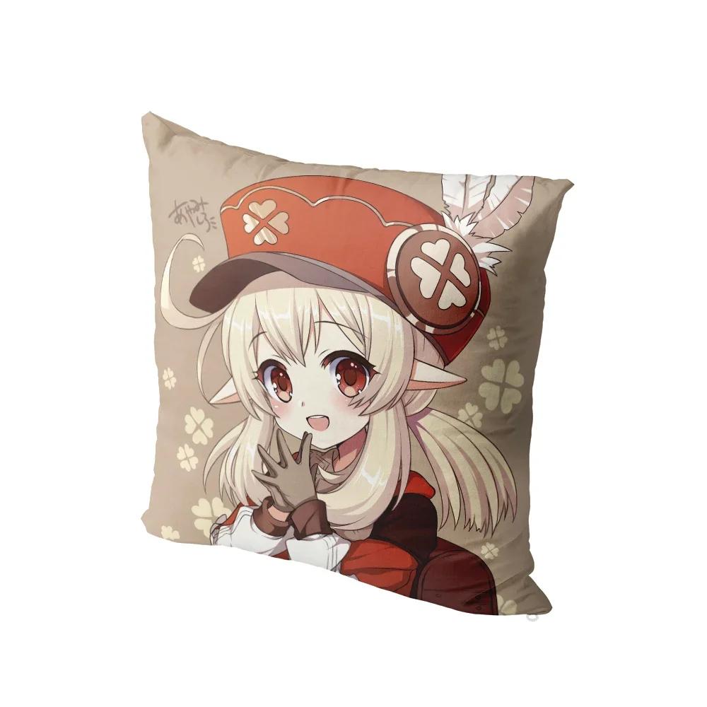 Anime Cartoon Genshin Series Printed Pillowcase Cute Kawaii Pink Bedside Bedroom Sofa Cushion Cover Body Pillow Case x