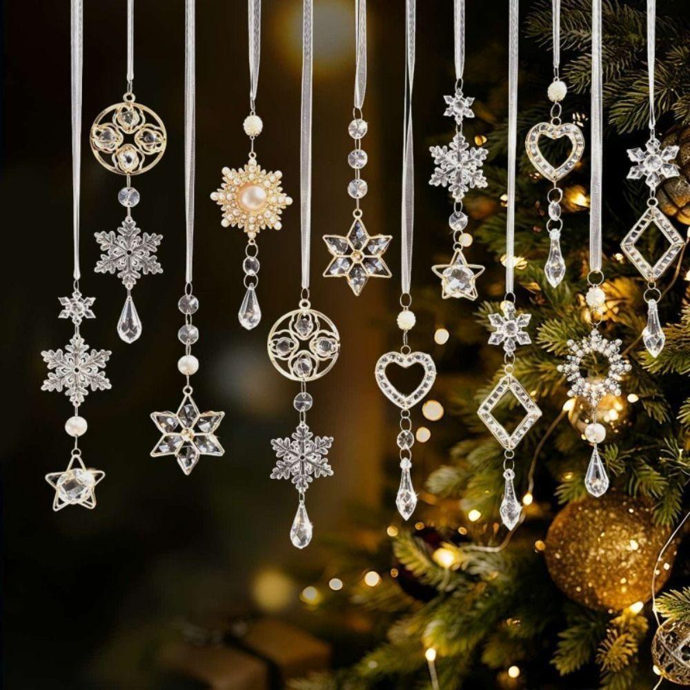 1pc Decorative Crystal Pendants Christmas Tree Ornaments Window Decoration