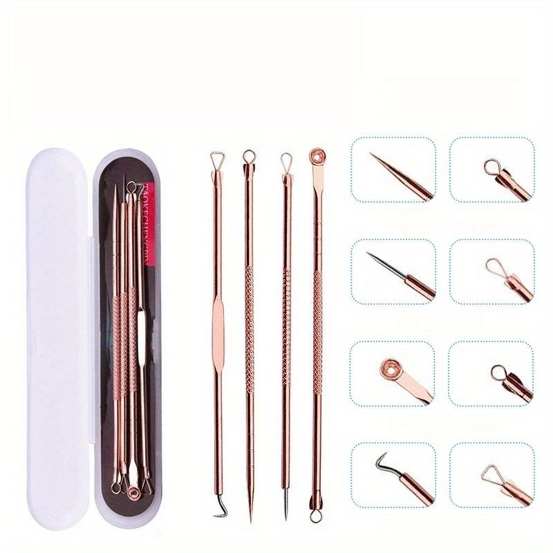 4Pcs Remover Pimple Comedone Extractor Tool Acne Removal Kit Treatment for Blemish,Risk Free Removal of Facial Blemishes