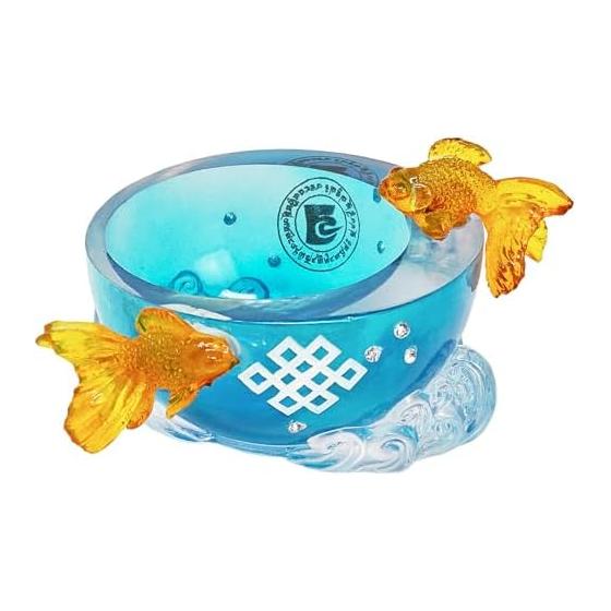 [Feng Shui Good Luck] Twin Fish Good Luck Bowl Money Luck Piggy Bank Feng Shui Goods 2026 Good Luck Item Water Bowl Lucky Knot Wallet Clasp Office