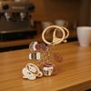 Creative Coffee Themed Keychain Pendant Alloy Hanging Ornament Perfect For Keys Bags And Car Decoration
