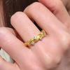 Retro Palace Style inlay diamonds Rings for women Light Luxury Fashion Adjustable Ring Party Wedding Fine Jewelry Opening