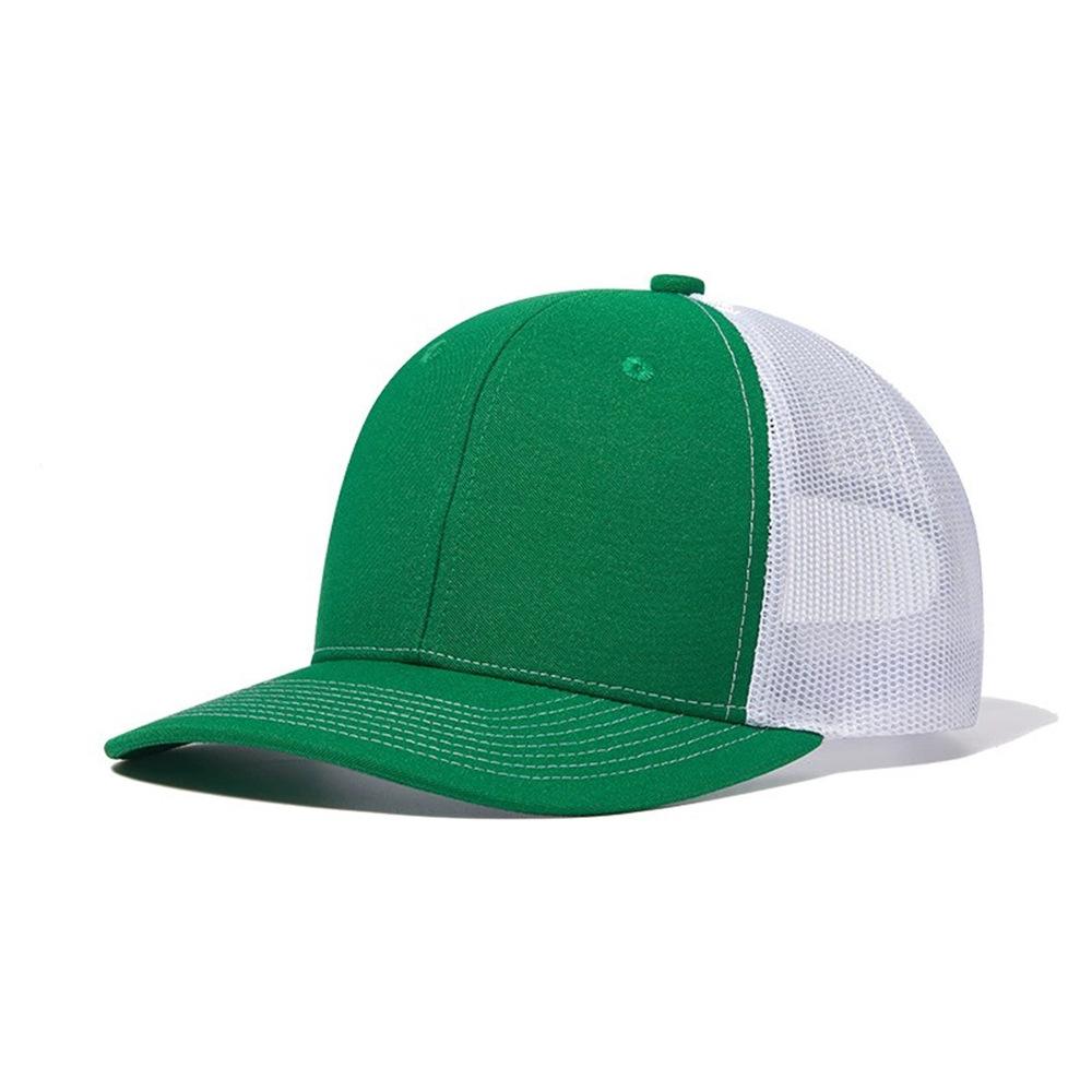 Green And White Mesh Richardson 112 Mesh Blank Solid Color Sunshade Mesh Hat Summer Breathable Baseball Cap