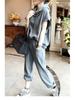 Women's Korean Style Summer Hooded Short-Sleeve Sweater and Casual Harem Pants Two-Piece Set