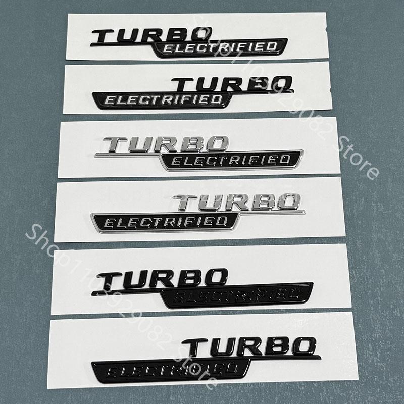 Chrome Black Fender Badges TURBO ELECTRIFIDE for Mercedes Benz W206 C43 C43s C53 C53s C63 C63s AMG Both Sides Emblems