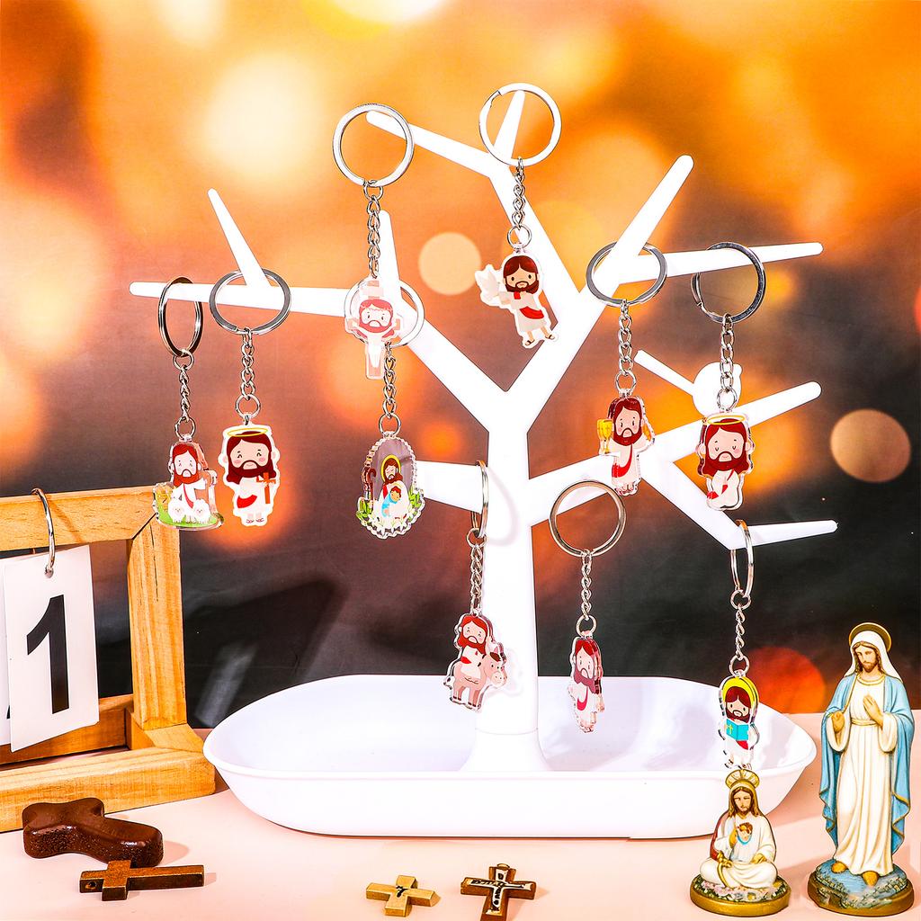 30 Adet Akrilik İsa Anahtarlık Toptan Hristiyan Mini Anahtarlıklar Dini Haç İsa Kutsal Yazılar Kilise Anahtarlık Hediyeleri Paskalya İçin S