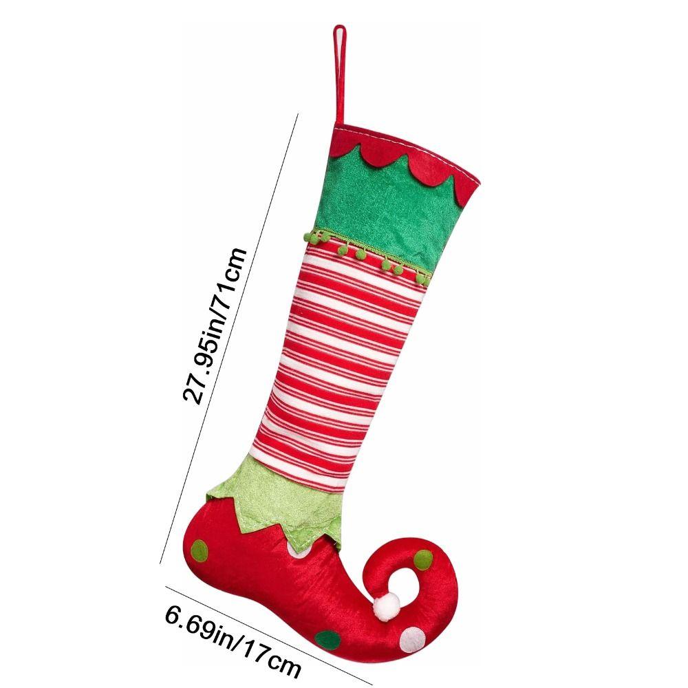 Hanging Christmas Stocking Decorations Red/Green Elf Christmas Stockings Party Decoration