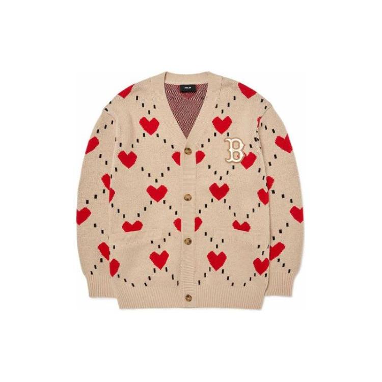 New MLB Knitwear Unisex Beige Yellow 3AKCH0224-43BGS