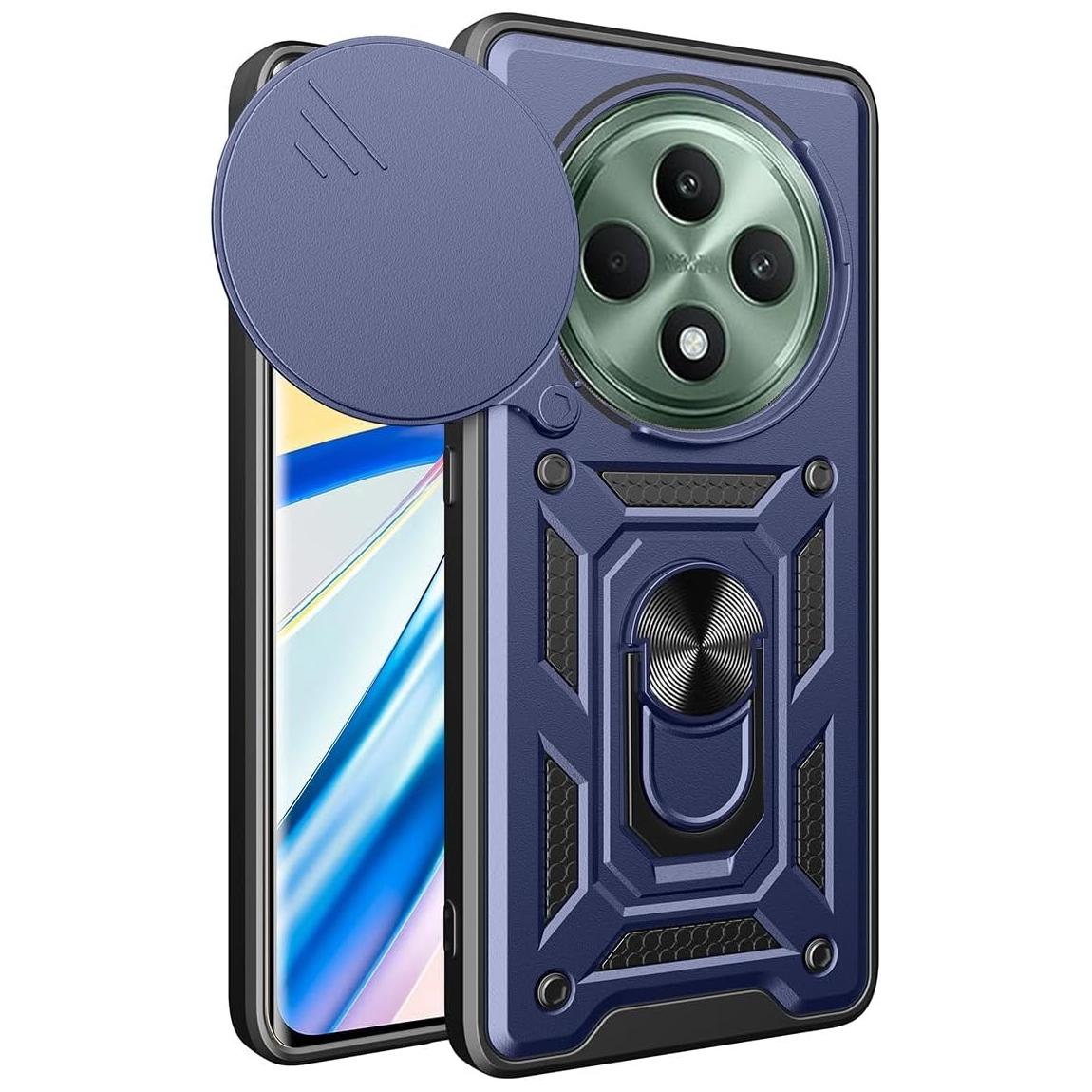 

Броньований чохол для OPPO Reno 12F 12FS 5G Reno12 F FS ​​5G Захист об’єктива з кільцевим магнітним тримачем Coque Fundas OPPO Reno 12F 5G синій