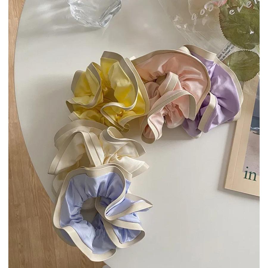 Korean StyleSatin Silk Double Cloth Satain Large Scrunchies Hair Accessories for Women High-end Elastic Bands for Girls
