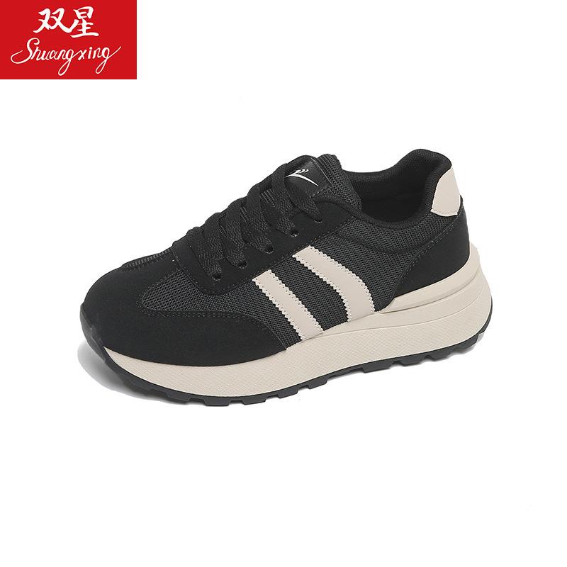 

Mesh breathable sneakers summer and autumn new Forrest Gump shoes platform dad shoes light and non-slip 35 чёрный