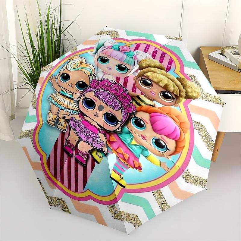 

L.O.L. Surprise Dolls, Chevron Pattern Themed Automatic Opening and Closing Umbrella, Compact Travel Umbrella, Lightweight and Portable, Sui