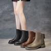 Autumn and Winter New Retro Polished Short Boots Women's Handmade First-layer Cowhide Martin Boots Comfortable and Versatile Women's Shoes Tide