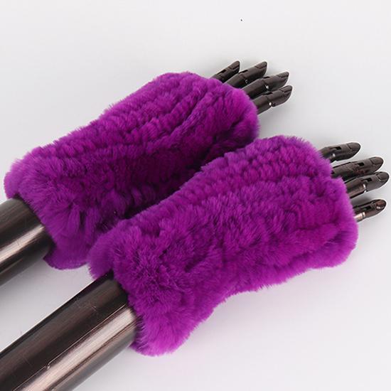 Neue Frauen 100% Echt Echte Gestrickte Rex Kaninchen Pelz Fäustlinge Winter Warme Dame Echtpelz Fingerlose Handschuhe Handgemachte Stricken Pelz handschuh