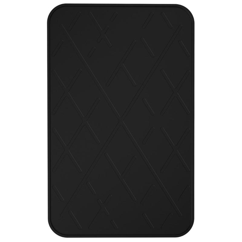 Coffee Bar Drying Pad in Silicone with a Raised Perimeter, Crosshatch Grip Texture, and Grooves for Beverage Station Spills and Routine Care