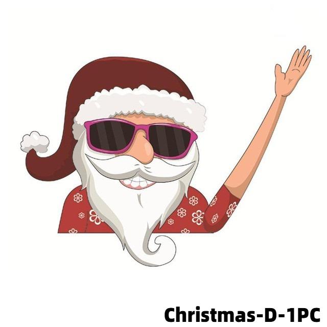 

Christmas Car Window Sticker, Decoration Side Window Bumper Sticker, Santa Claus Elk Car Glass Decoration Sticker Decor