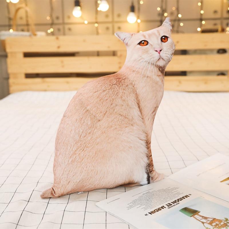 Simulation 3d Plush Cat &Tiger Pillows Soft Stuffed Animals Cushion Sofa Decor Cartoon Plush Toys For Children Girl