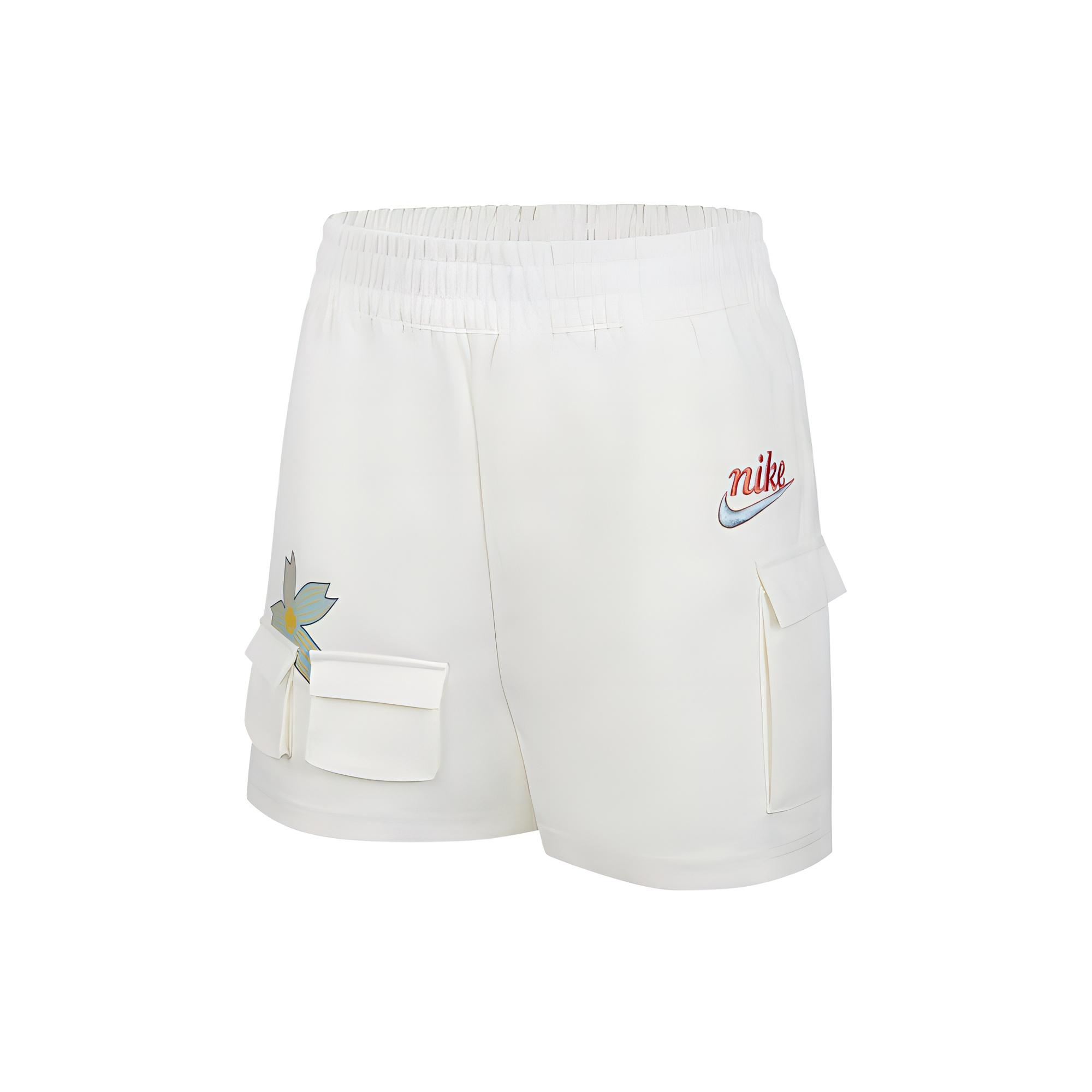 (WMNS) Nike Sportswear Solid Color Logo Flowers Big Pocket Woven Casual Shorts White Women s DV3205-133 M