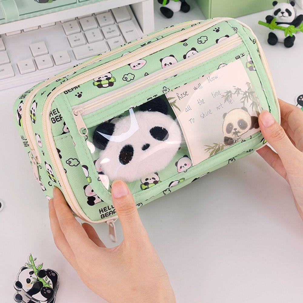 Creative Capibara Pencil Bag Panda Capybara Stationery Bag Zipper Pencil Pouch  School Office